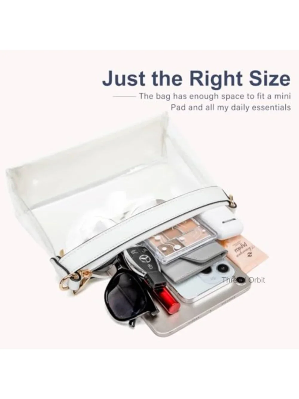 Clear Crossbody Bag for Stadium Events - PVC Transparent Purse